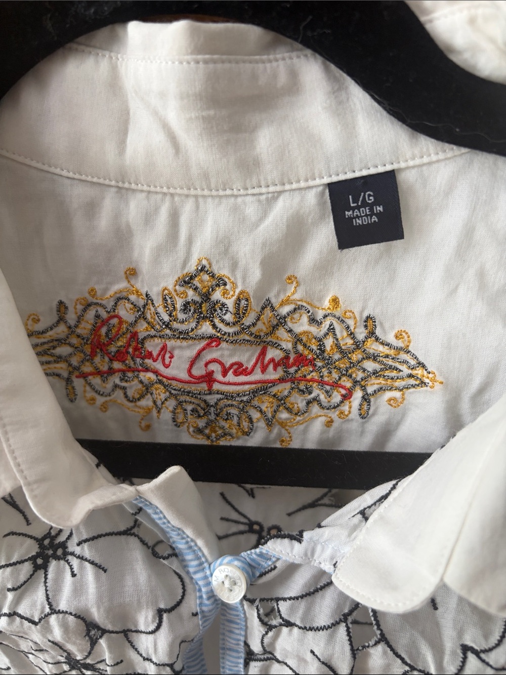 ROBERT GRAHAM White Mesh Floral Blouse - Picture 2 of 5